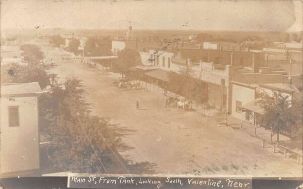 Valentine Nebraska Main Street from Tank Looking South Real Photo PC AA83631