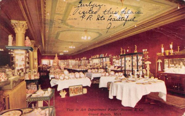 Grand Rapids Michigan Foster Stevens Store Art Dept Interior Postcard AA83645