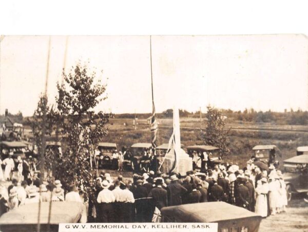 Kelliher Saskatchewan Canada GWV Memorial Day Real Photo Postcard AA83650