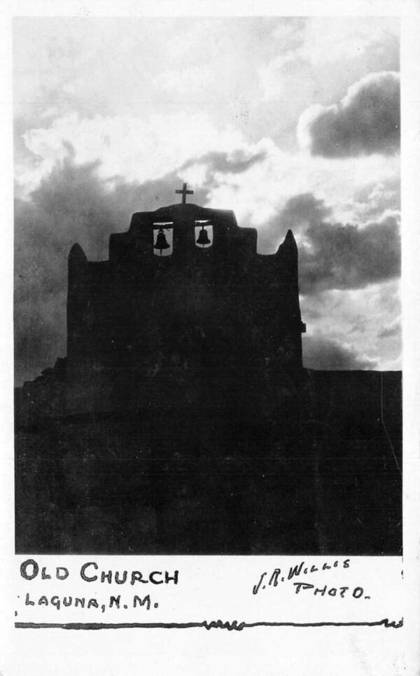 Laguna New Mexico Old Church Bell Tower Real Photo Postcard AA83668