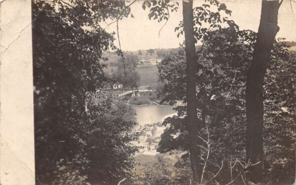 Charlestown Iowa Bridge Dam Construction Real Photo Vintage Postcard AA83673