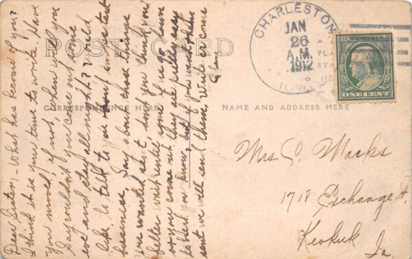 Charlestown Iowa Bridge Dam Construction Real Photo Vintage Postcard AA83673 - Image 2