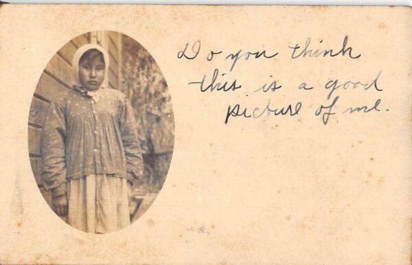 Alaska Indian Girl Portrait Real Photo Vintage Postcard AA83677