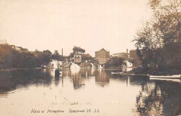 Vergennes Vermont Head of Navigation Real Photo Vintage Postcard AA83682
