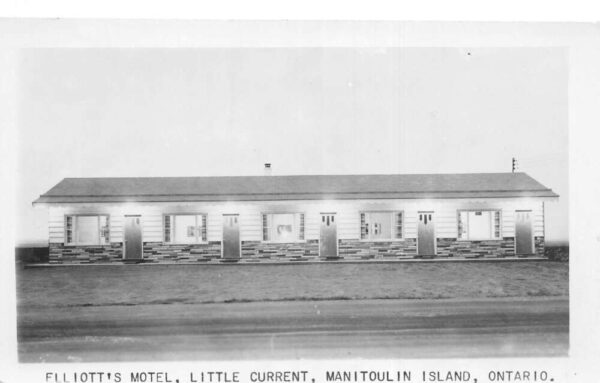 Little Current Manitoulin Island Canada Elliotts Motel Real Photo PC AA83697