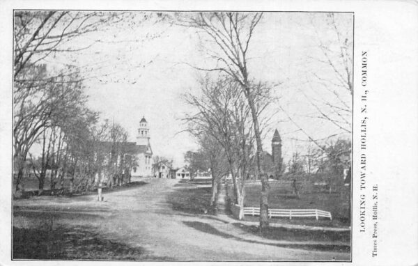 Hollis New Hampshire Common and Street Scene Vintage Postcard AA83701