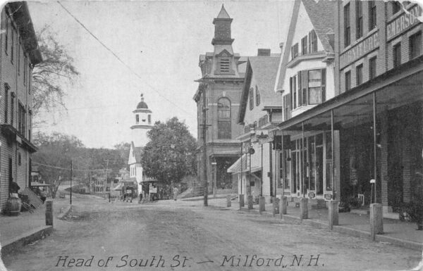 Milford New Hampshire Head of South Street Vintage Postcard AA83705