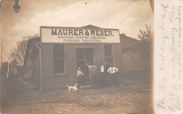 Ohio Maurer and Weber Roofing Hardware Store and Dogs Real Photo PC AA83714