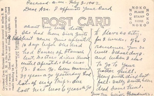 Carlsbad New Mexico Henrdicks Home Real Photo Vintage Postcard AA83750 - Image 2