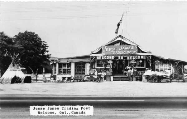 Welcome Ontario Canada Jesse James Trading Post Real Photo Postcard AA83768