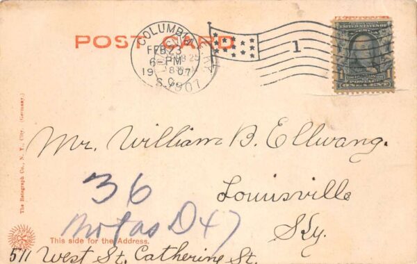 Columbia South Carolina Main Street from Capitol Vintage Postcard AA83786 - Image 2