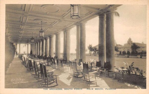 Palm Beach Florida The Breakers South Porch Vintage Postcard AA83792