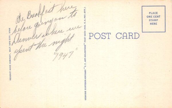 St George Utah Big Hand Cafe Greyhound Bus Vintage Postcard AA84039 - Image 2