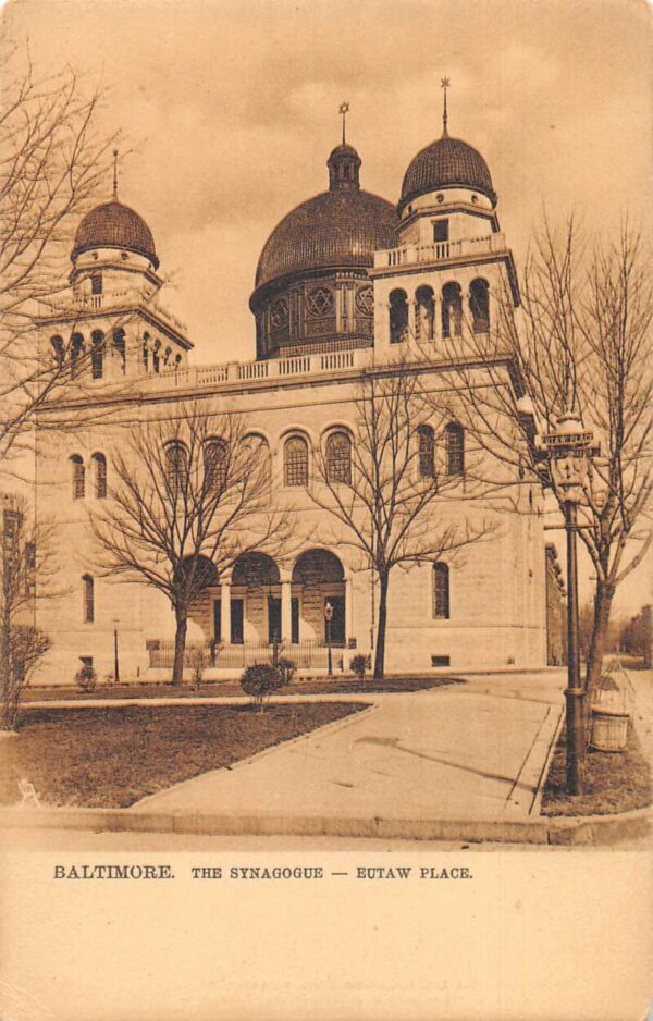 Baltimore Maryland The Synagogue Eutaw Place Vintage Postcard AA84051