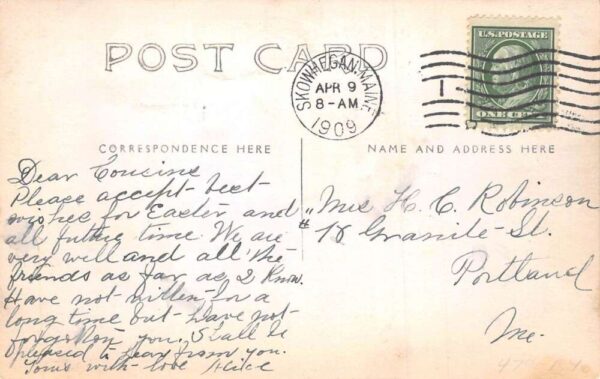 Skowhegan Maine Opera House Real Photo Vintage Postcard AA84057 - Image 2