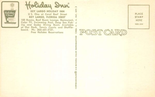 Key Largo Florida Holiday Inn Birds Eye View Vintage Postcard AA84064 - Image 2