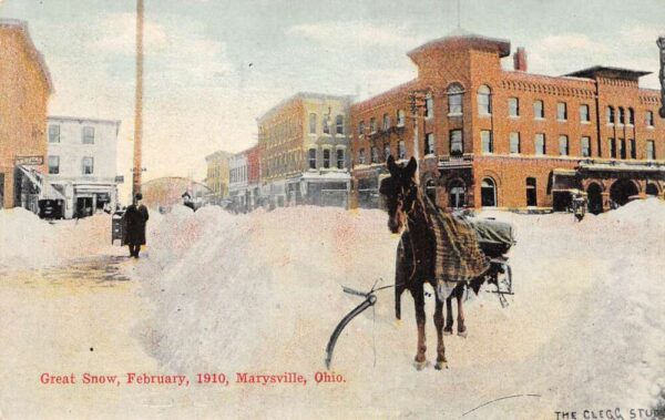 Marysville Ohio 1910 Great Snow Storm Vintage Postcard AA84079