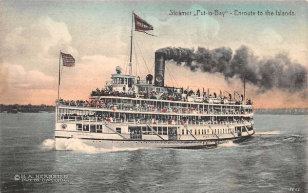 Put in Bay Ohio Steamer Put In Bay Ship Vintage Postcard AA84082