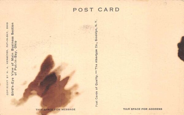 Put in Bay Ohio Business District Birds Eye View Vintage Postcard AA84088 - Image 2