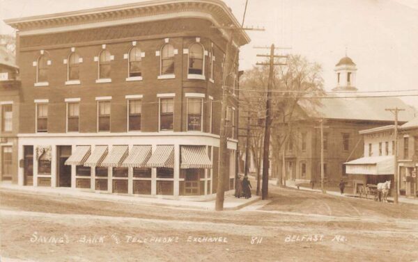 Belfast Maine Savings Bank Telephone Exchange Real Photo Postcard AA84243