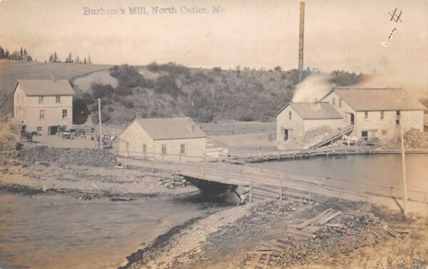 North Culter Maine Burham's Mill Real Photo Vintage Postcard AA84272