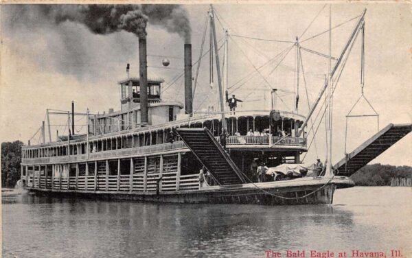 Havana Illinois The Bald Eagle Steamer Ship Vintage Postcard AA84283