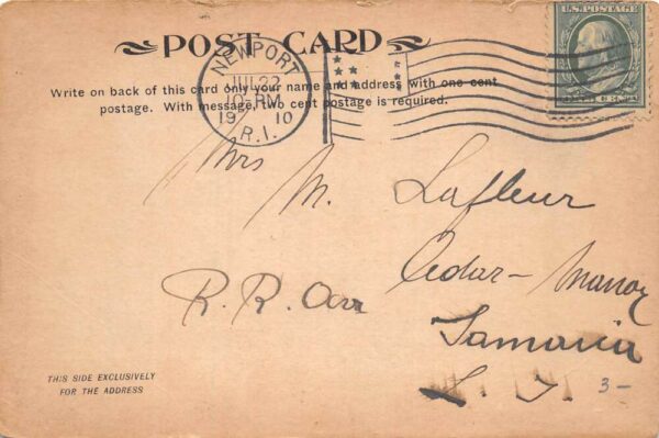 Newport Rhode Island Washinton St Odd Fellows Bldg Trolley Postcard AA84294 - Image 2