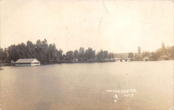 Winchester Wisconsin Birds Eye View Real Photo Vintage Postcard AA84347
