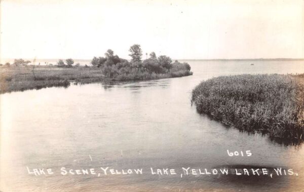 Yellow Lake Wisconsin Lake Scene Real Photo Vintage Postcard AA84376