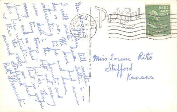 Spoon Wisconsin Lake Lipsie Pines Real Photo Vintage Postcard AA84380 - Image 2