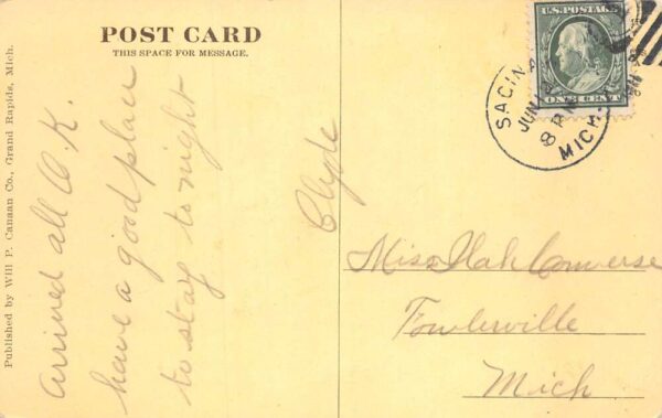 Saginaw Michigan Corner of Genesse Ave and Lapeer Street Postcard AA75824 - Image 2