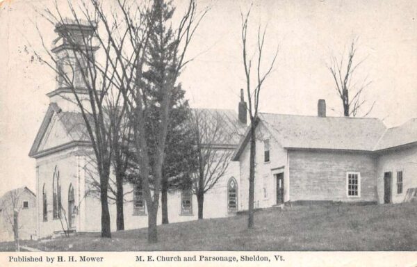 Sheldon Vermont Methodist Episcopal Church & Parsonage Vintage PC U14287