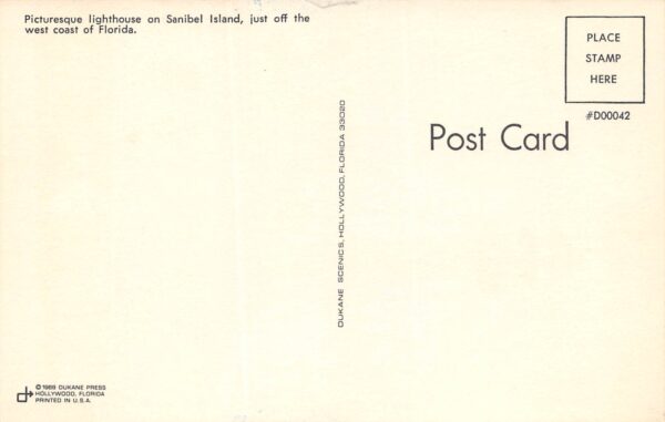 Sanibel Island Florida Light House, Photochrome Vintage Postcard U14308 - Image 2