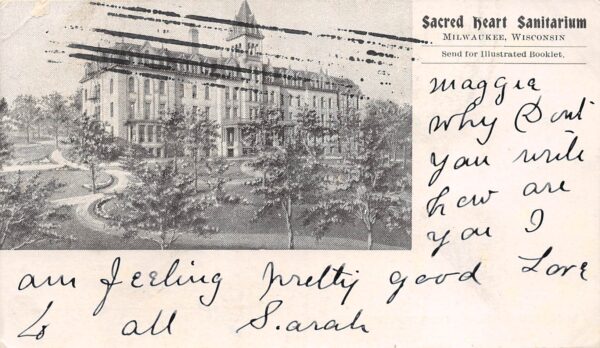 Milwaukee Wisconsin Sacred Heart Sanitarium, Undivided Back Vintage PC U14309