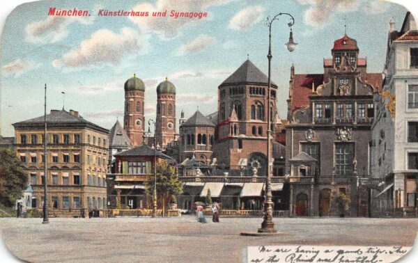 Munchen Munich Germany Kunstlerhaus Synagoge Vintage Postcard AA76127