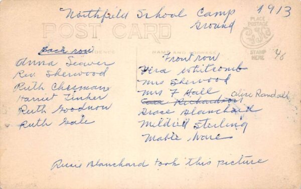 Northfield School Campground Tents Real Photo Vintage Postcard AA76174 - Image 2