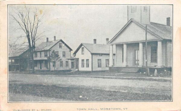 Moretown Vermont Town Hall, B/W Photo Print Vintage Postcard U14536