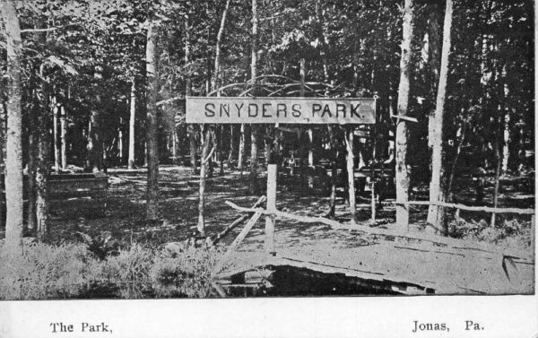 Jonas Pennsylvania Snyder's Park, Undivided Back Vintage Postcard U14539