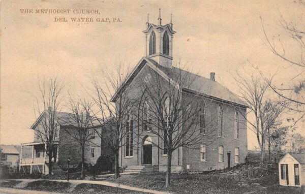 Delaware Water Gap Pennsylvania Methodist Church, B/W Lithograph PC U14547