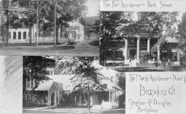 Brandon Vermont Private Residences In Town, B/W Photo Print Vintage PC U14553
