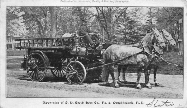Poughkeepsie New York Apparatus Of Booth Hose Co. No.2, Undivided Back PC U14562