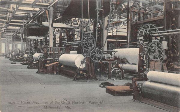 Millinocket Maine Great Northern Paper Mill, Paper Machines, Vintage PC U14568