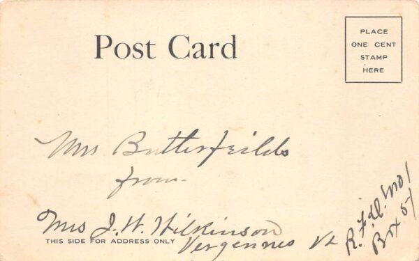 Addison Vermont Baptist Church, Undivided Back Vintage Postcard U14577 - Image 2