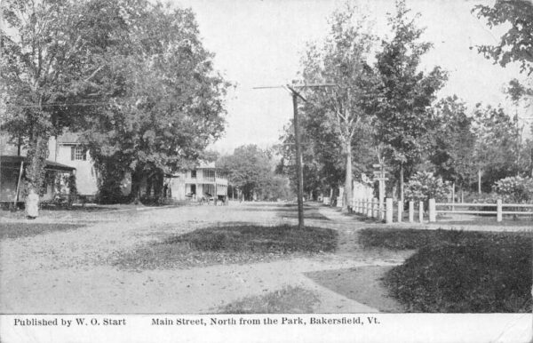 Bakersfield Vermont Main St., North From The Park, B/W Photo Print PC U14578