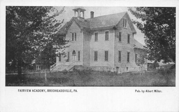 Brodheadsville Pennsylvania Fairview Academy, B/W Photo Print Vintage PC U14582