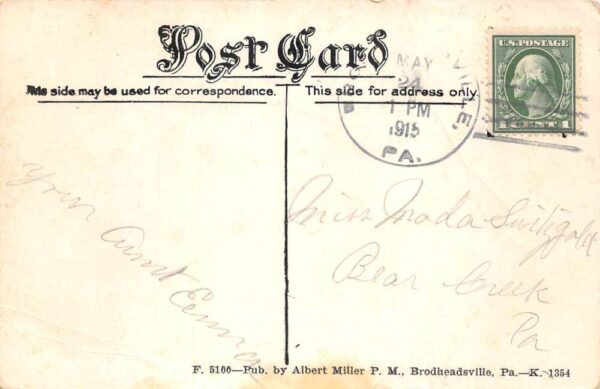 Brodheadsville Pennsylvania Fairview Academy, Sky Tinted Vintage Postcard U14583 - Image 2