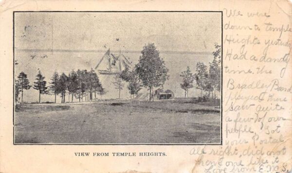 Temple Heights Maine ? Scenic View Sailboat Private Mail Postcard AA76574