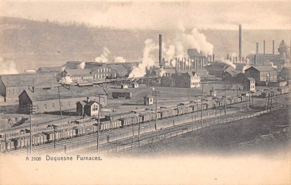 Duquesne Pennsylvania Duquesne Furnaces, Rotograph Co., Vintage Postcard U14794