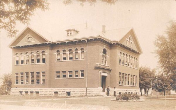 Forest City Iowa High School Leland Iowa Real Photo Postcard AA76734