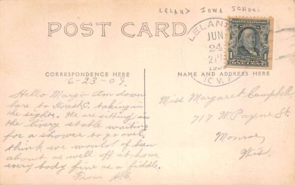 Forest City Iowa High School Leland Iowa Real Photo Postcard AA76734 - Image 2